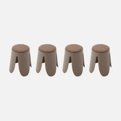 Banco empilhável em tecido bouclé, set de 4