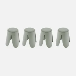 Banco empilhável em tecido bouclé, set de 4