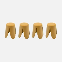 Banco empilhável em tecido bouclé, set de 4
