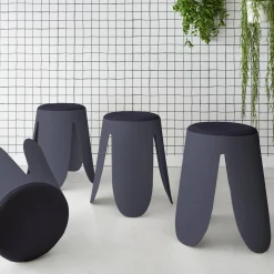 Banco empilhável em tecido bouclé, set de 4