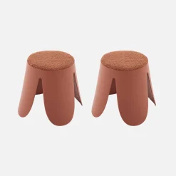 Banco empilhável infantil boucle texturizado, set de 2