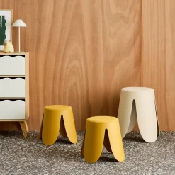 Banco empilhável infantil boucle texturizado, set de 2