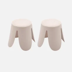 Banco empilhável infantil boucle texturizado, set de 2