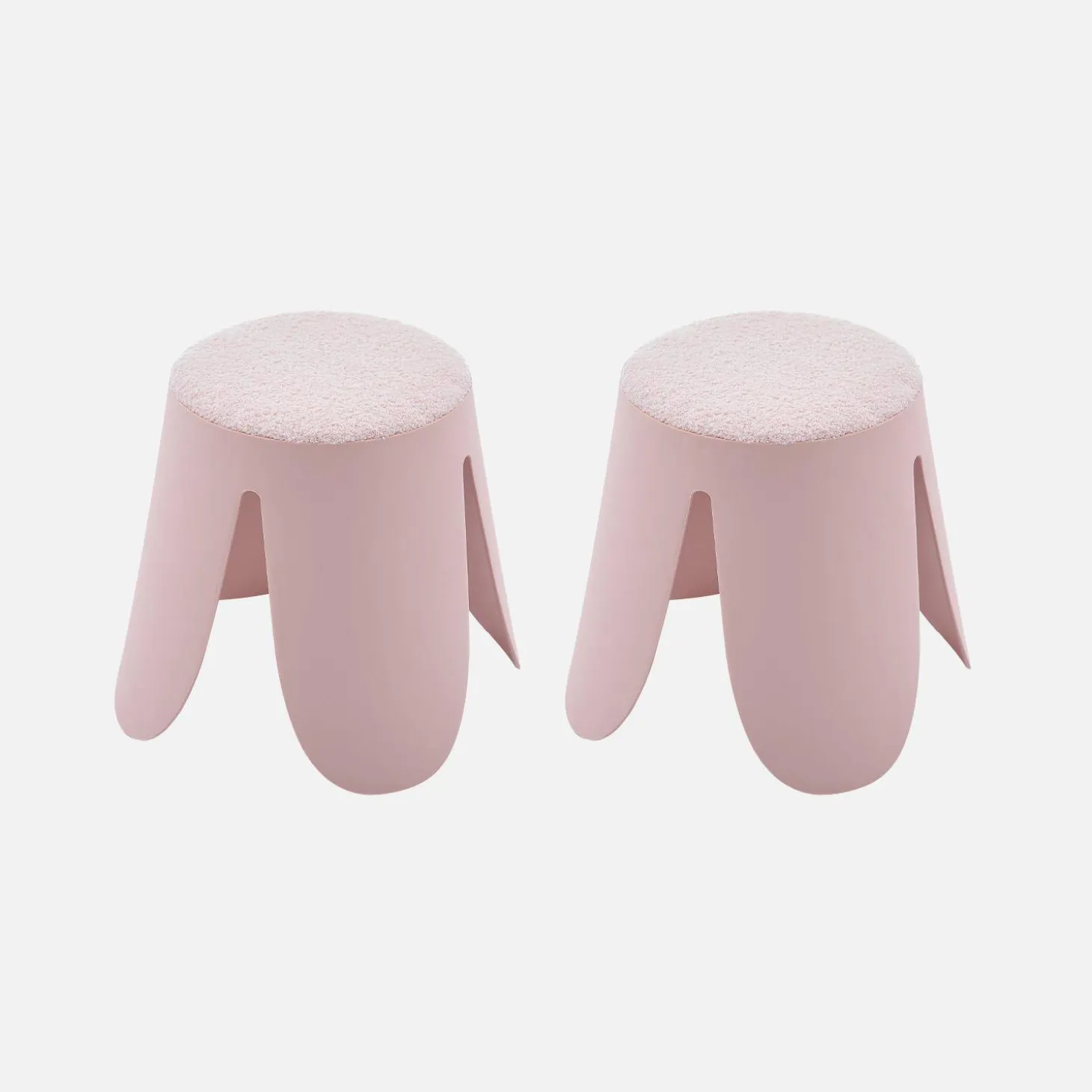 Banco empilhável infantil boucle texturizado, set de 2