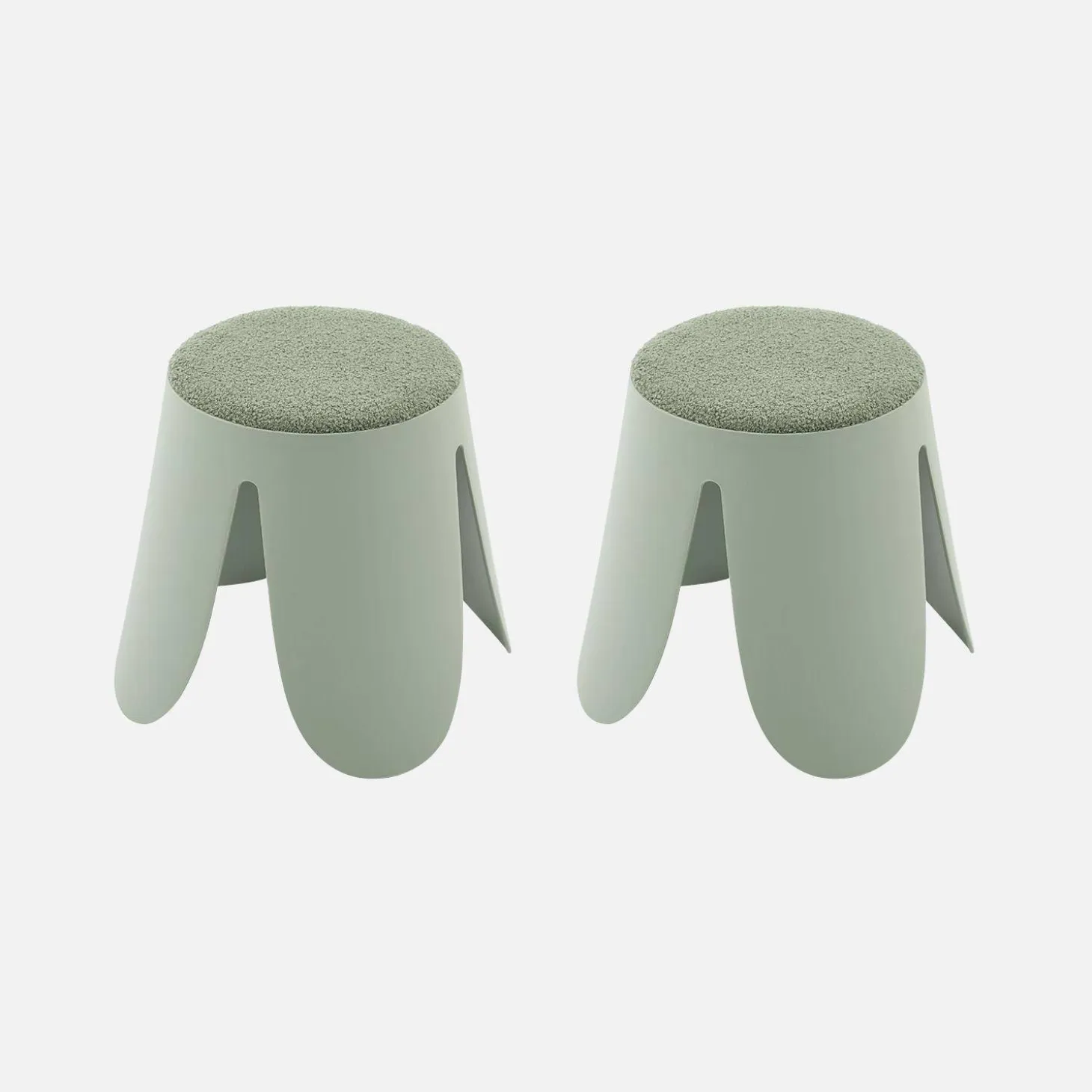 Banco empilhável infantil boucle texturizado, set de 2