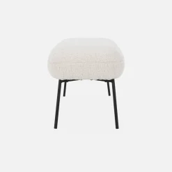 Banco, extremidade da cama com revestimento de boucle