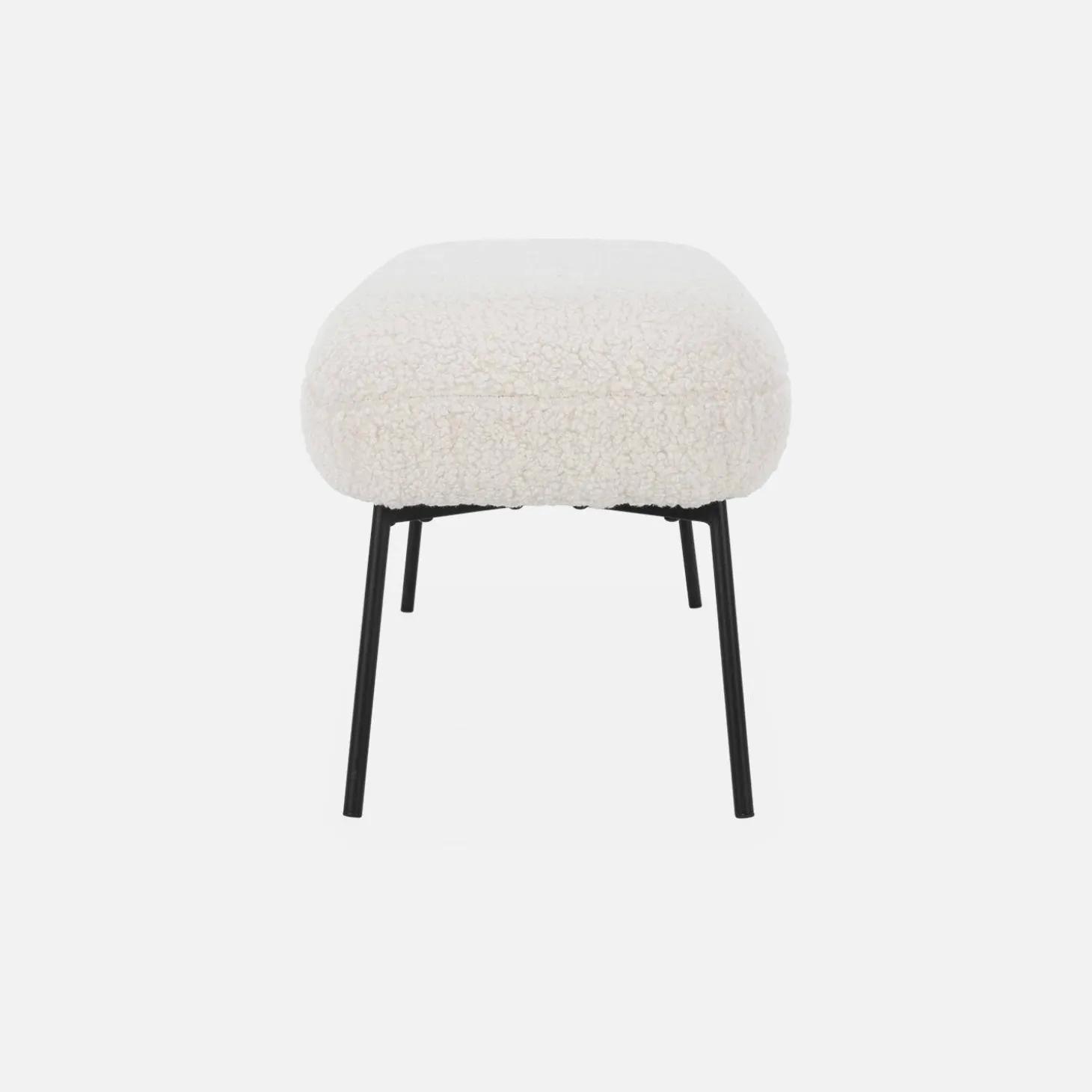 Banco, extremidade da cama com revestimento de boucle