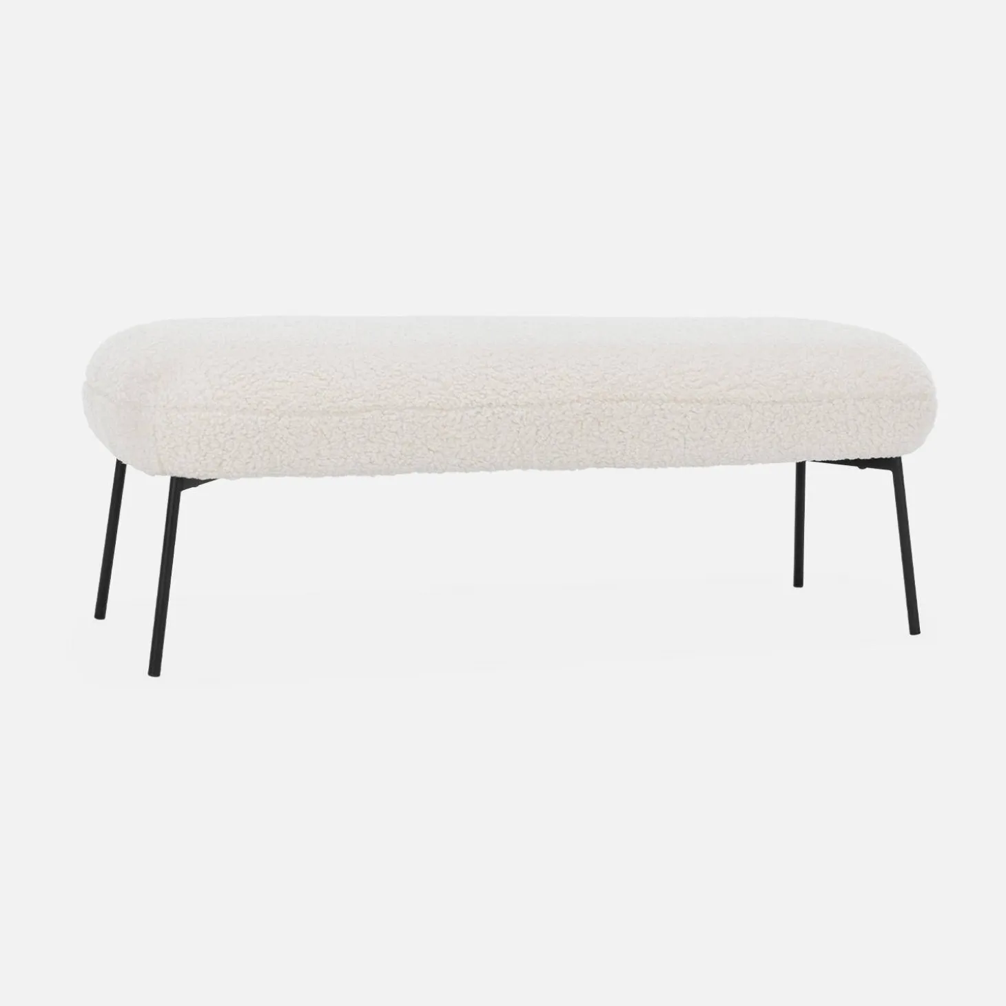 Banco, extremidade da cama com revestimento de boucle