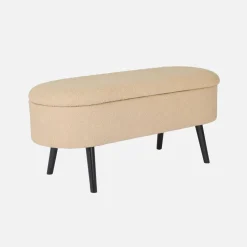 Banco, extremidade da cama com revestimento de boucle