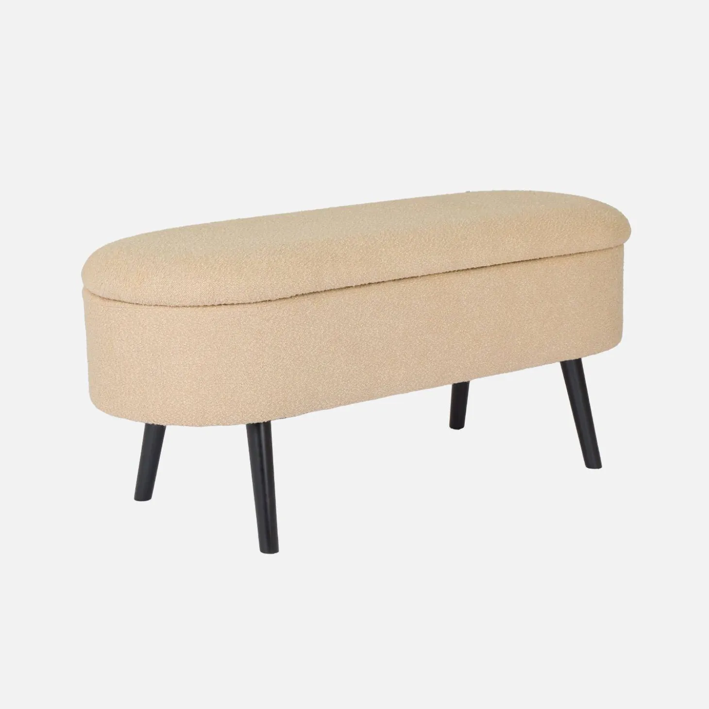 Banco, extremidade da cama com revestimento de boucle