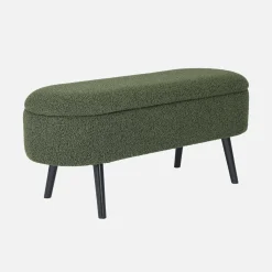 Banco, extremidade da cama com revestimento de boucle