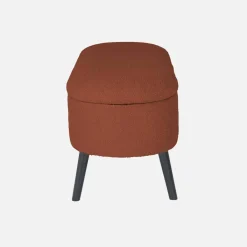 Banco, extremidade da cama com revestimento de boucle