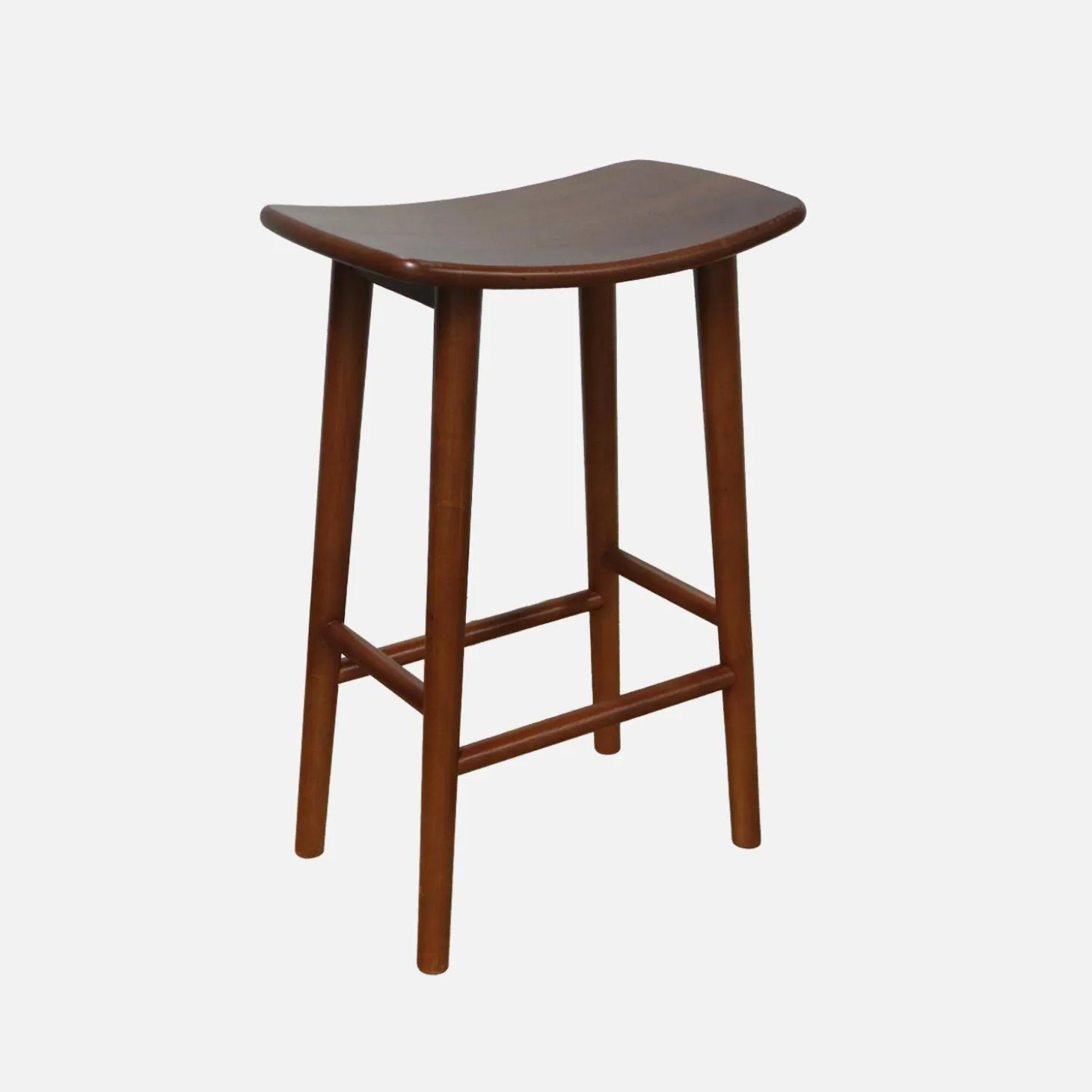 Banqueta de bar vintage em madeira de seringueira, set de 2