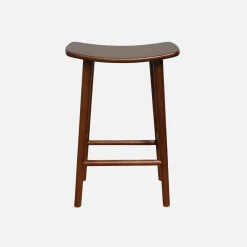 Banqueta de bar vintage em madeira de seringueira, set de 2