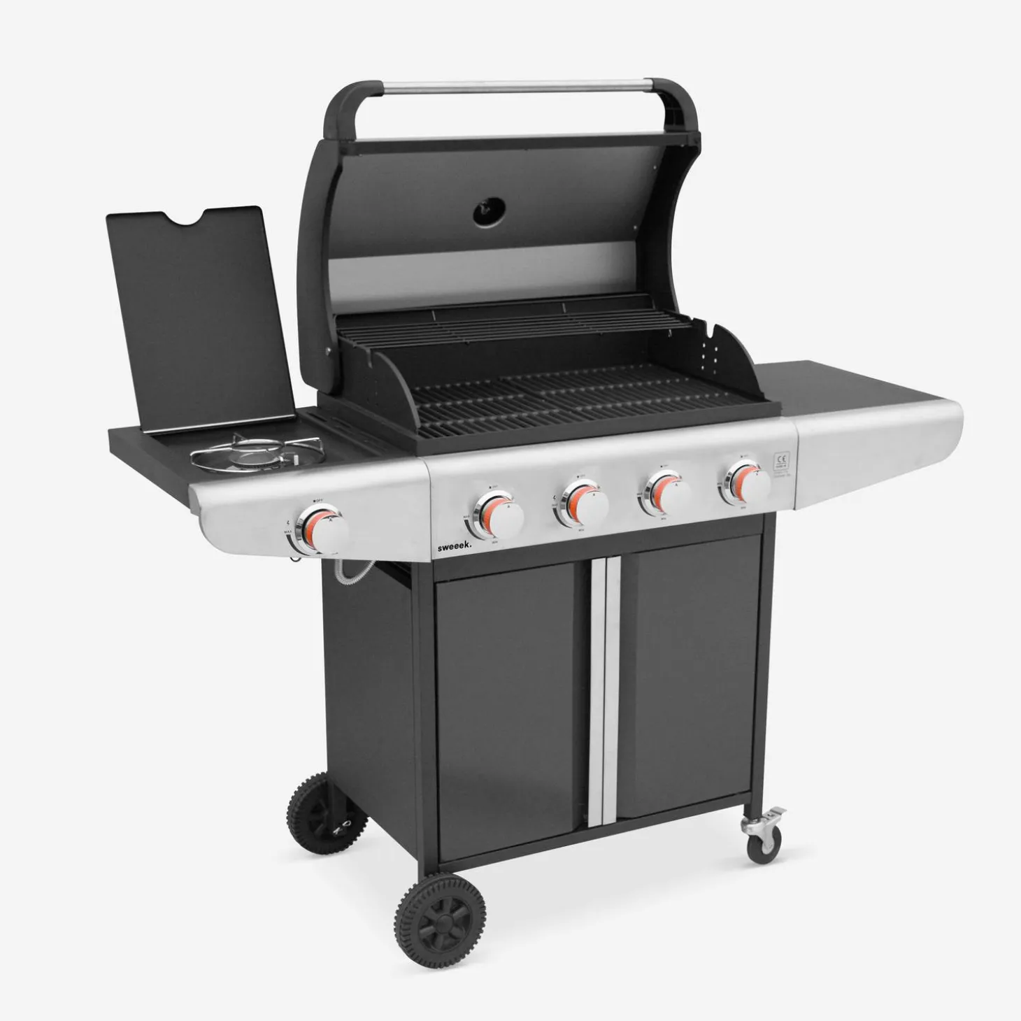Barbecue a gás de 5 queimadores com 1 fogo lateral