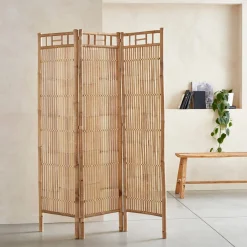 Biombo de bambu dobrável