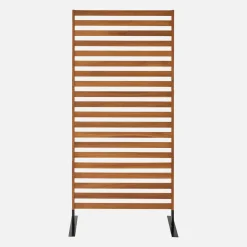 Biombo dobrável de madeira para exterior, 80 cm, interior/exterior
