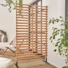 Biombo dobrável de madeira para exterior, 100cm, interior/exterior