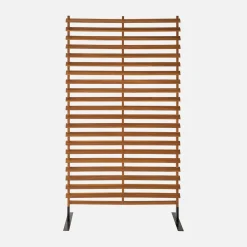 Biombo dobrável de madeira para exterior, 100cm, interior/exterior