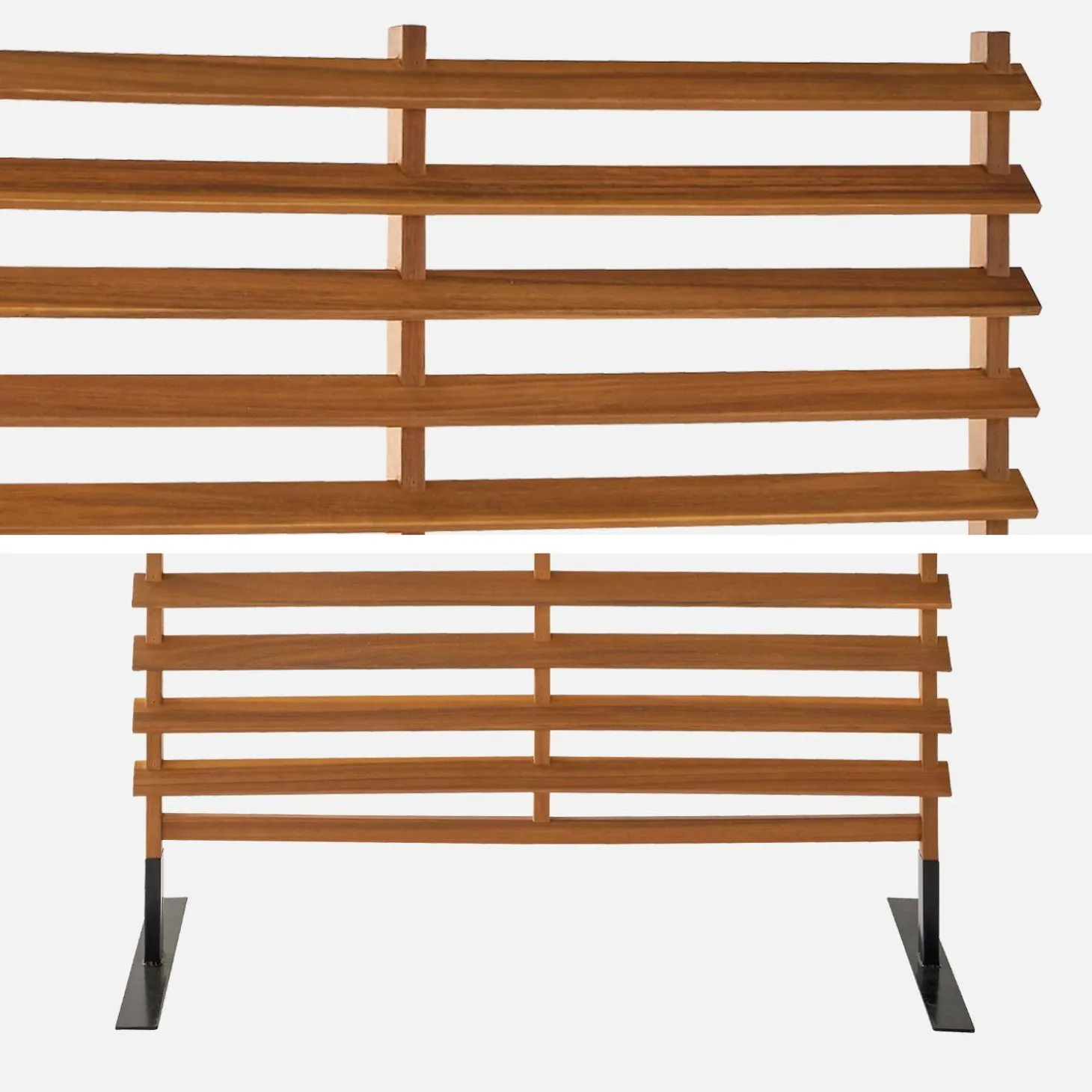 Biombo dobrável de madeira para exterior, 100cm, interior/exterior