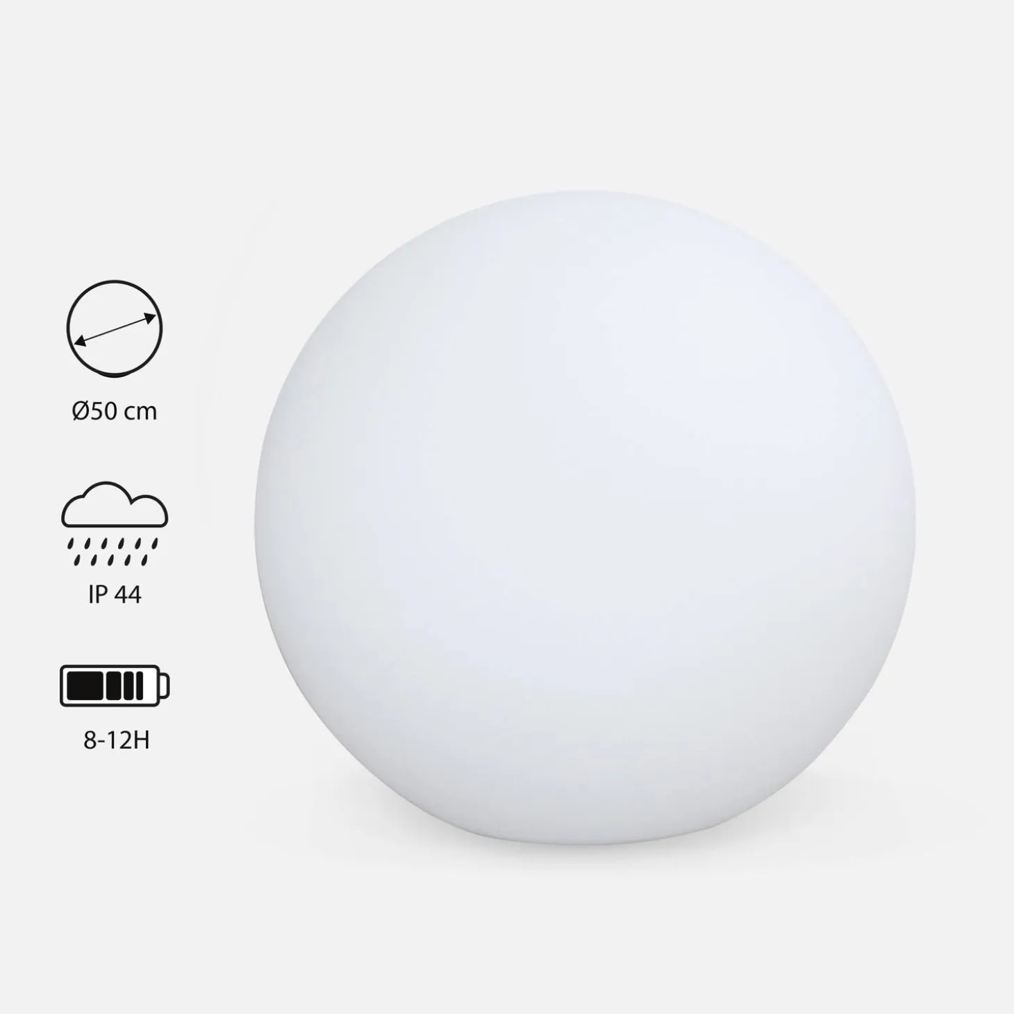 Bola de luz LED com bateria para interior/exterior