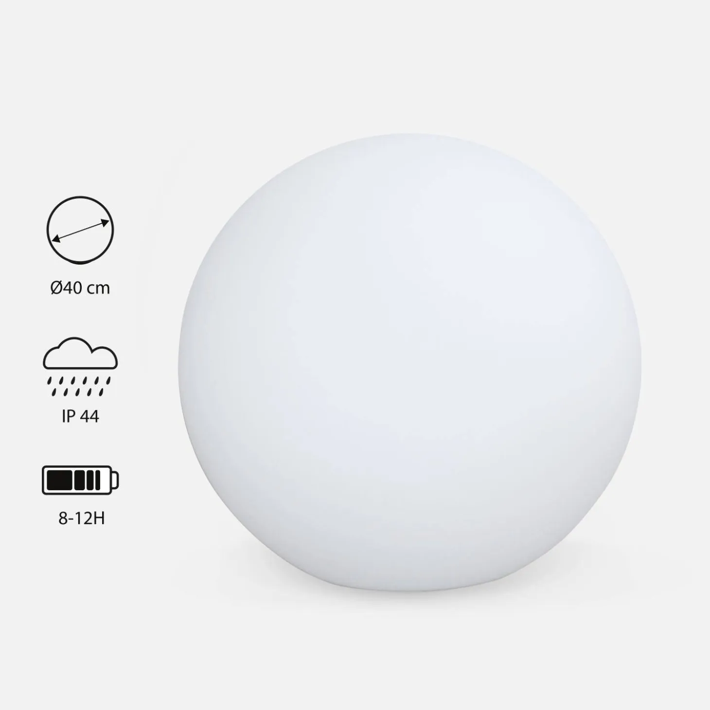 Bola de luz LED com bateria para interior/exterior