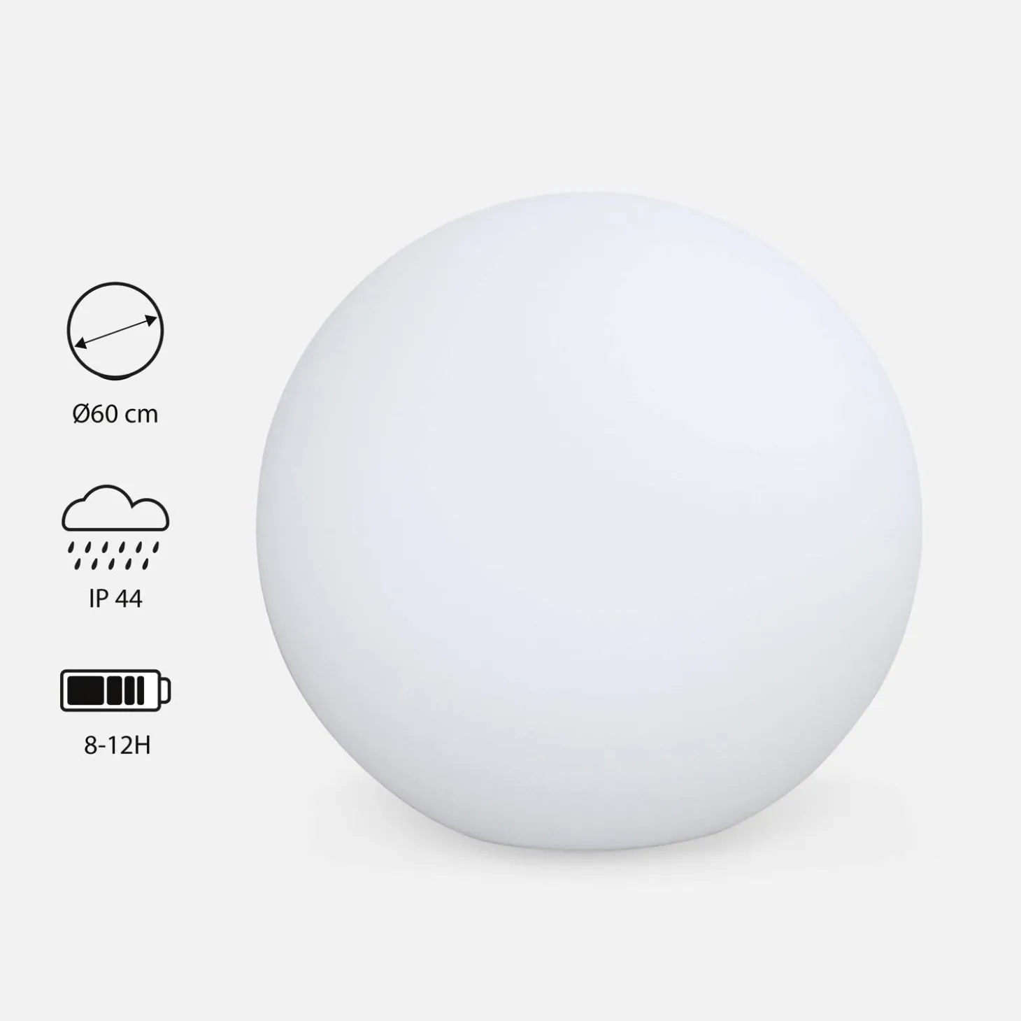 Bola de luz LED com bateria para interior/exterior