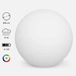 Bola luminosa LED sem fios para interior/exterior, 16 cores