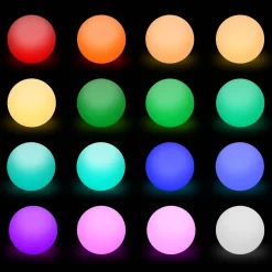Bola luminosa LED sem fios para interior/exterior, 16 cores