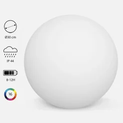 Bola luminosa LED sem fios para interior/exterior, 16 cores