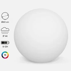 Bola luminosa LED sem fios para interior/exterior, 16 cores