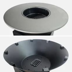 Braseiro com grelha e espaço de armazenamento, Ø81,5 cm + tampa e utensílios