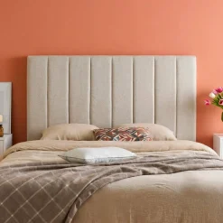 Cabeceira para cama de casal revestimento em tecido, 140cm