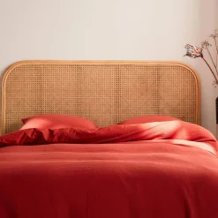 Cabeceira para cama de vime natural e cana