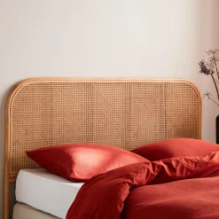 Cabeceira para cama de vime natural e cana