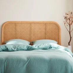 Cabeceira para cama de vime natural e cana