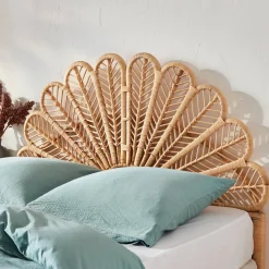 Cabeceira para cama de vime natural