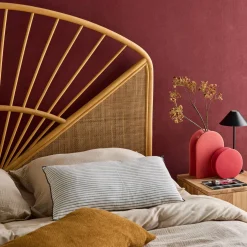 Cabeceira para cama de vime natural e cana