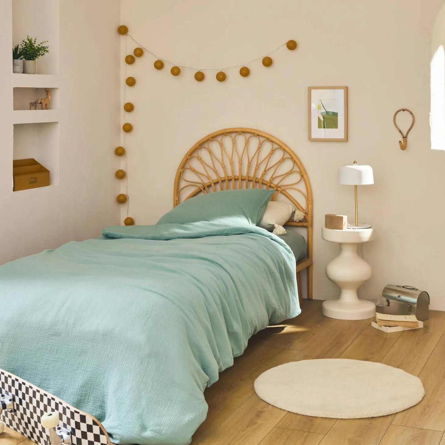 Cabeceira para cama de vime natural