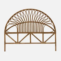 Cabeceira para cama em rotim escuro