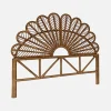Cabeceira para cama em rotim escuro