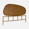 Cabeceira para cama em rotim escuro