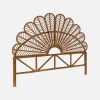 Cabeceira para cama em rotim escuro