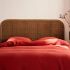 Cabeceira para cama em vime escuro e cana