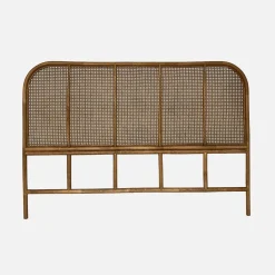 Cabeceira para cama em vime escuro e cana