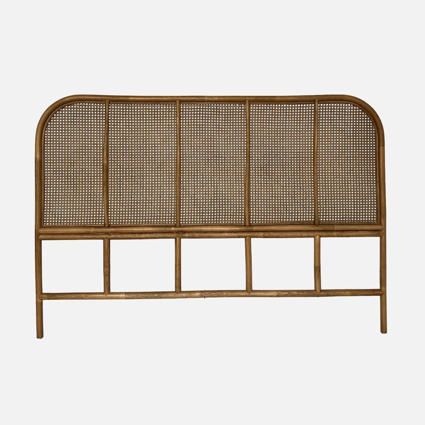 Cabeceira para cama em vime escuro e cana