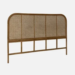 Cabeceira para cama em vime escuro e cana