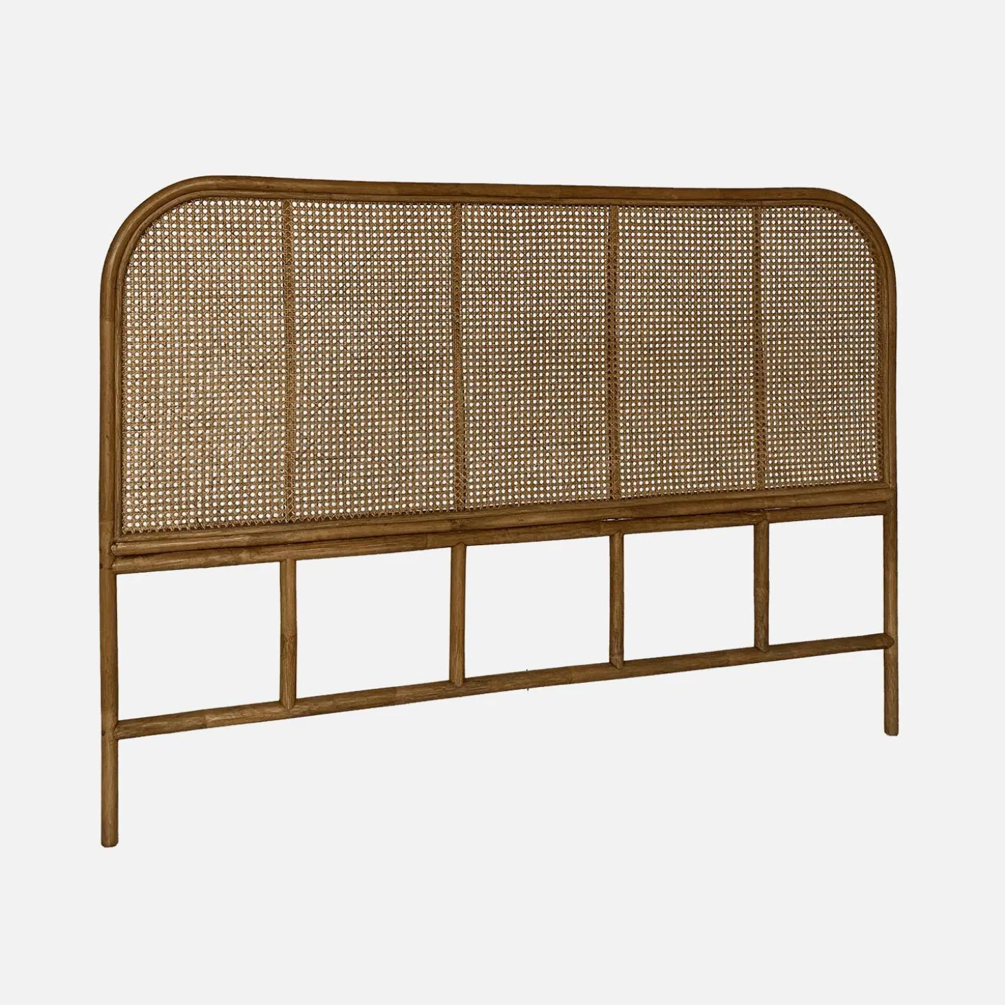 Cabeceira para cama em vime escuro e cana