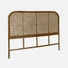 Cabeceira para cama em vime escuro e cana