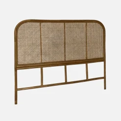 Cabeceira para cama em vime escuro e cana